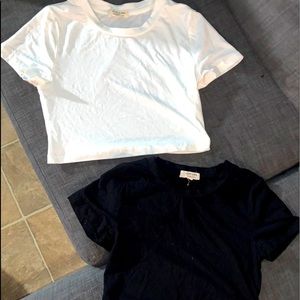 black & white crop top set